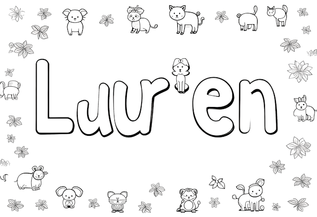 Lauren’s Cute Animal Friends Coloring Page