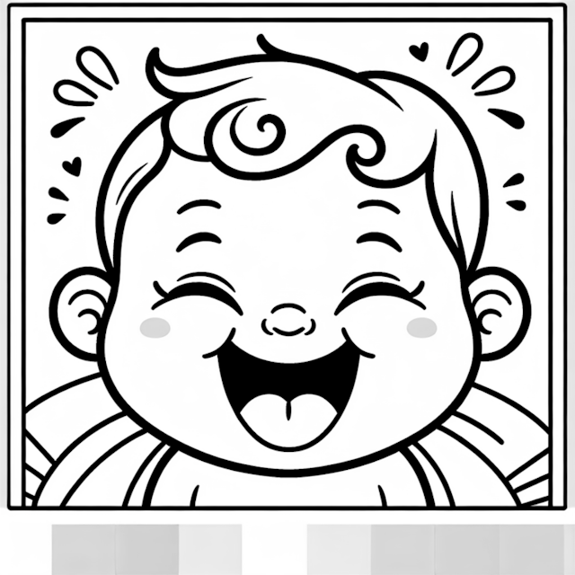 A coloring page of Smiling Baby Coloring Page