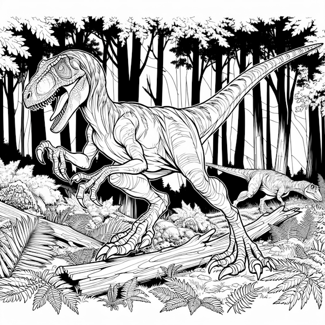 Velociraptor Adventure in the Prehistoric Forest