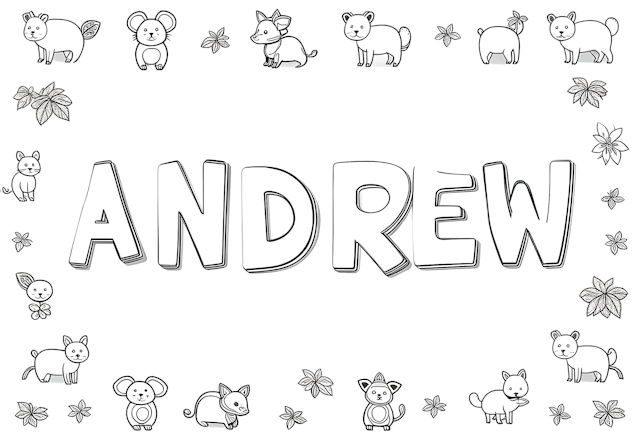 ANDREW’s Animal Friends Coloring Page