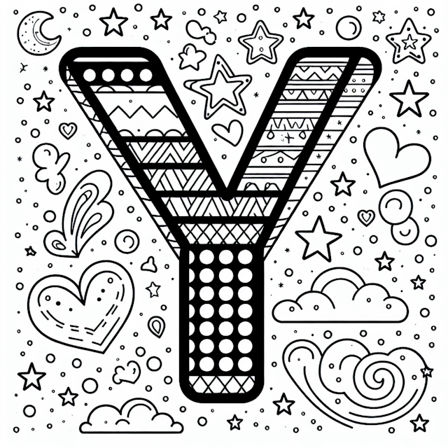 Y is for “Yay!” Coloring Page