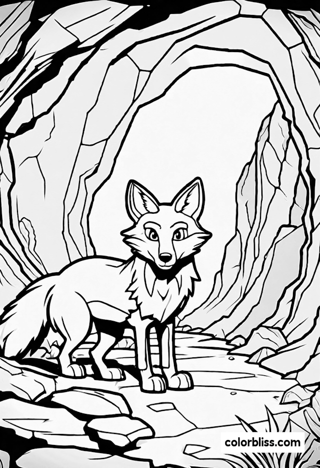 Misha the Fox Explores the Rocky Cave