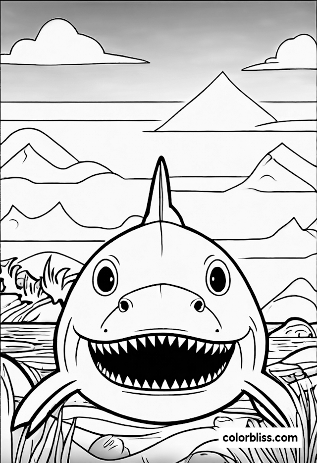 Happy Shark in Ocean Adventure