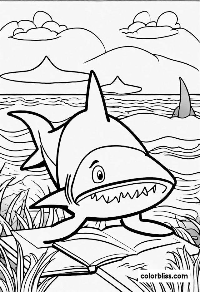 Sammy the Shark’s Ocean Adventure Coloring Page