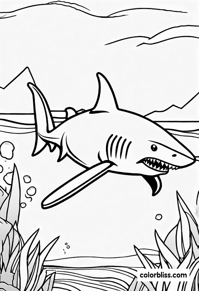 A cartoon shark