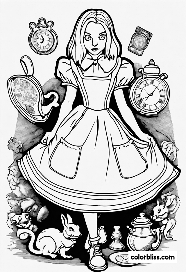 7 Alice In Wonderland Coloring Pages ColorBliss