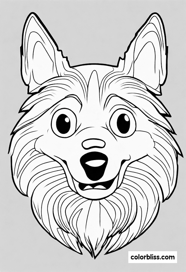 Joyful Wolf Coloring Page