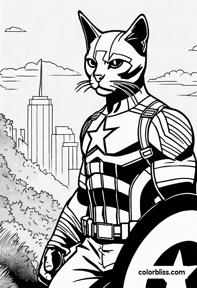 Captain Cat in the City Coloring Adventure