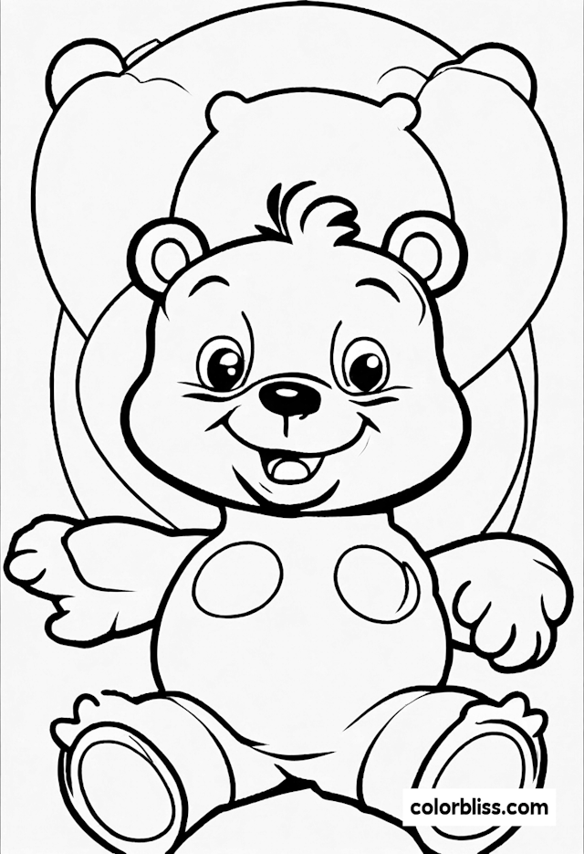 Happy Teddy Bear Coloring Fun