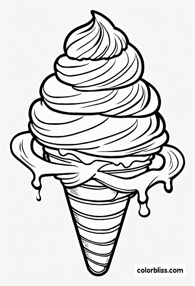 Delicious Melting Ice Cream Cone