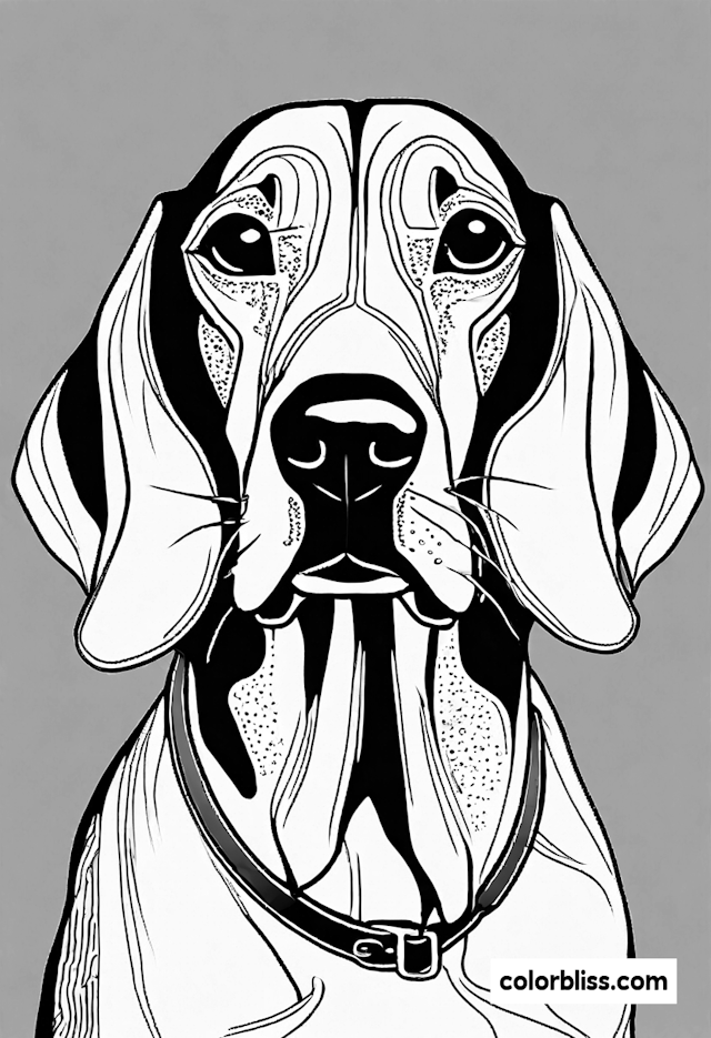 Big-Eared Dog Coloring Page