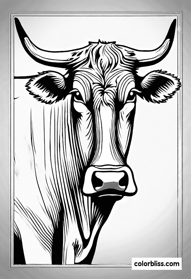 Majestic Bull Coloring Page