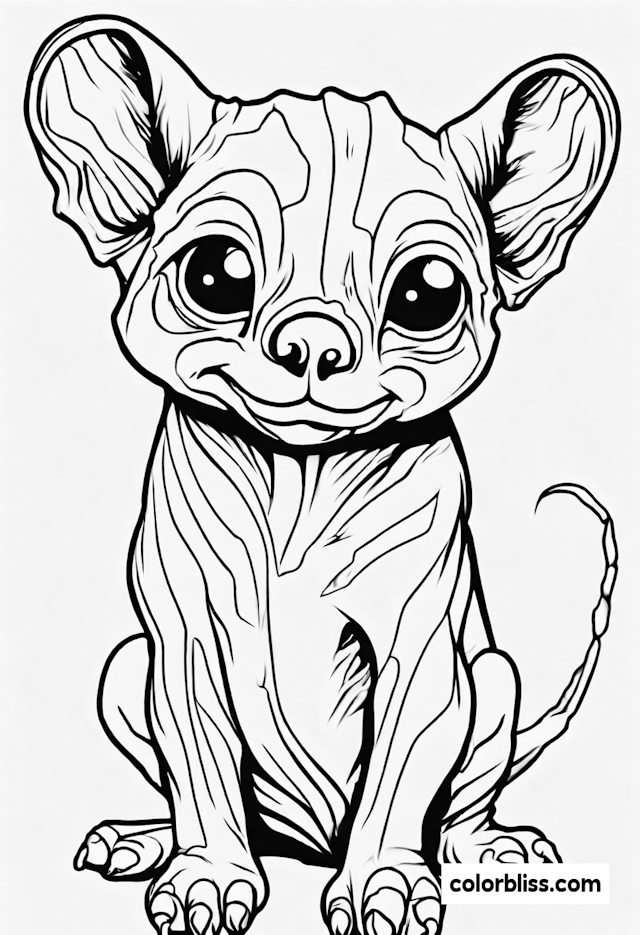 Adorable Baby Creature Coloring Page