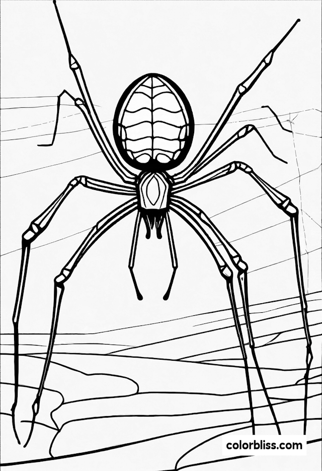 Spider in its Web Coloring Page