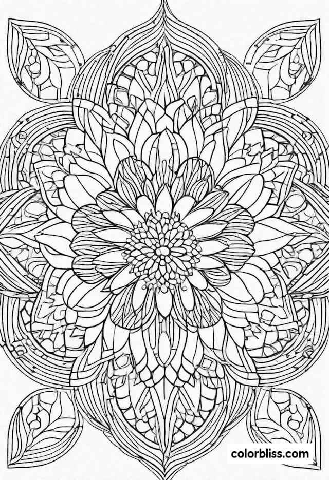 Mandala Blossom Coloring Page