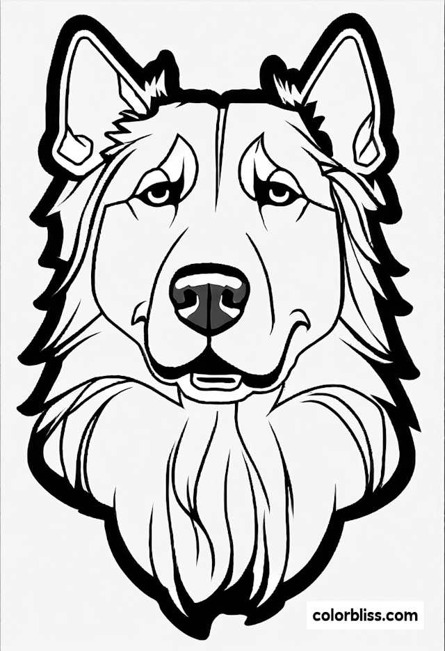 Detailed German Shepherd Coloring Page