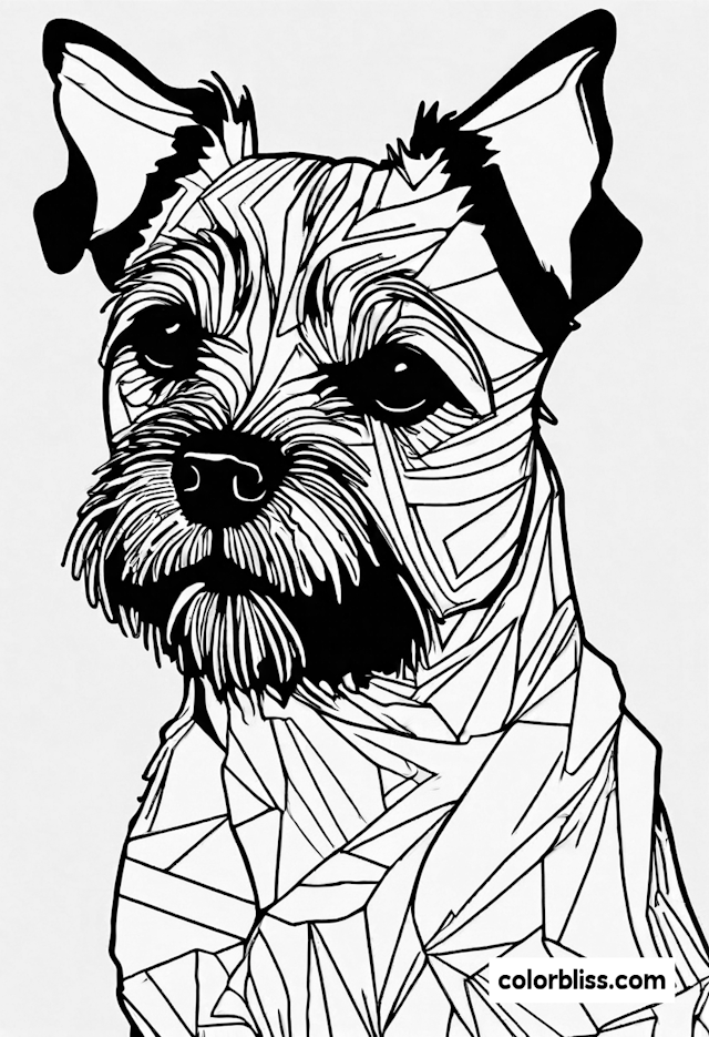 Geometric Terrier Coloring Page