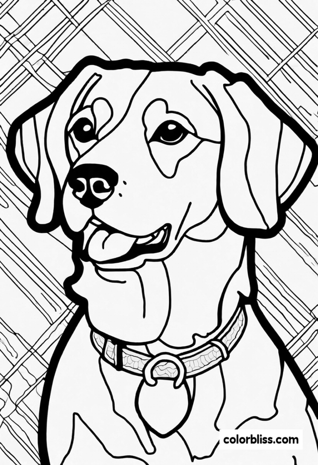 Happy Dog Coloring Page ColorBliss