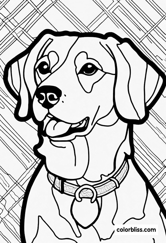 Happy Dog Coloring Page