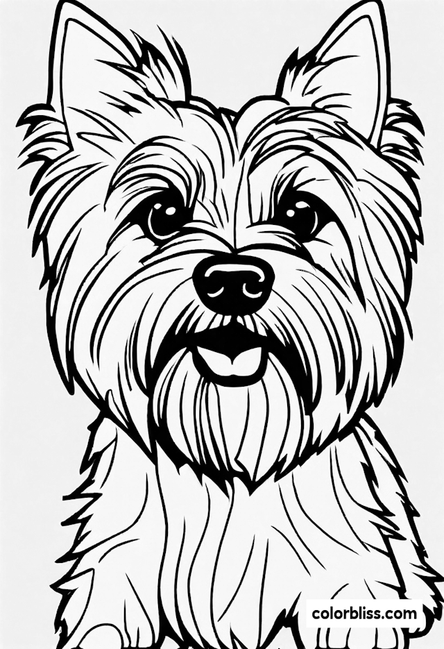 Happy Terrier Coloring Page