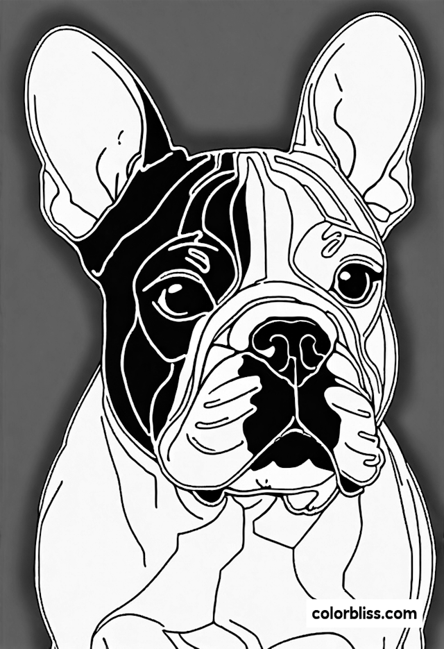 French Bulldog Adventure Coloring Page