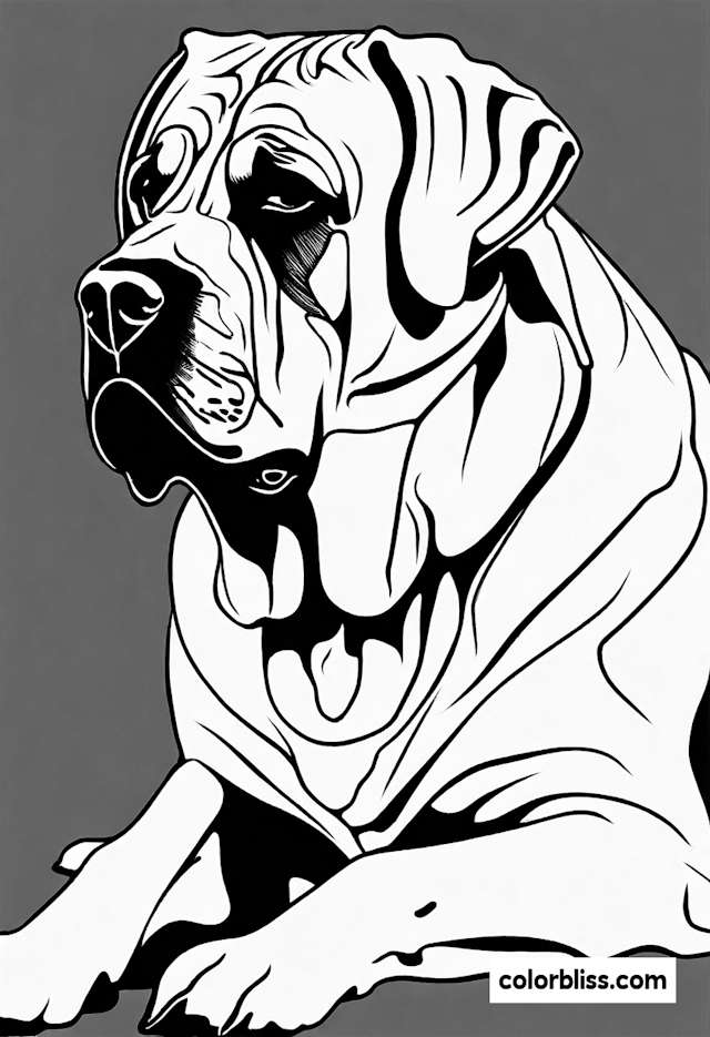 Mastiff Dog Coloring Page