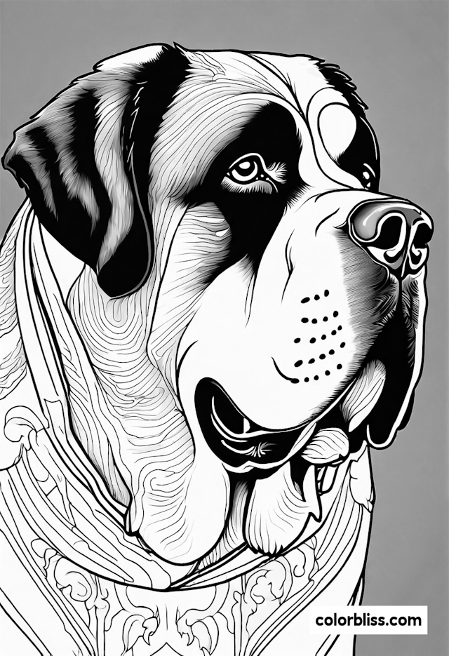 Majestic St. Bernard Coloring Page