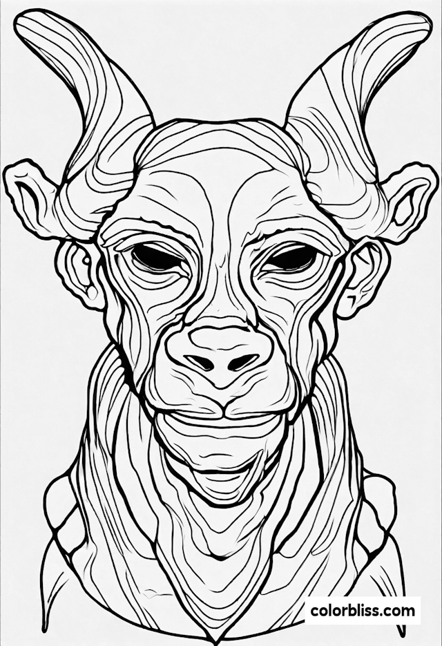 Mythical Capricorn Coloring Page