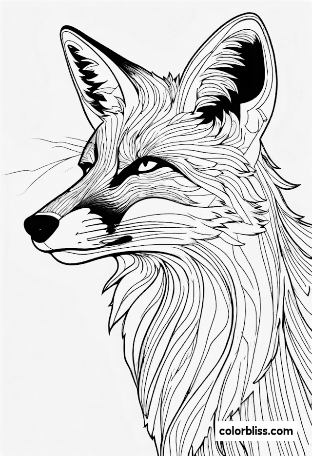 Majestic Fox Coloring Page