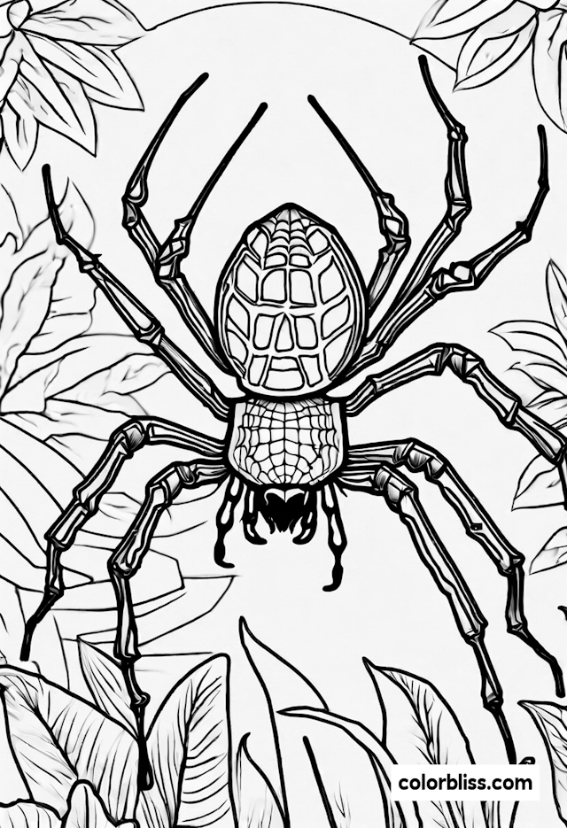 Spider in the Garden Coloring Page