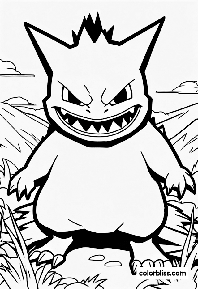 Gengar in the Wild: A Spooky Coloring Adventure