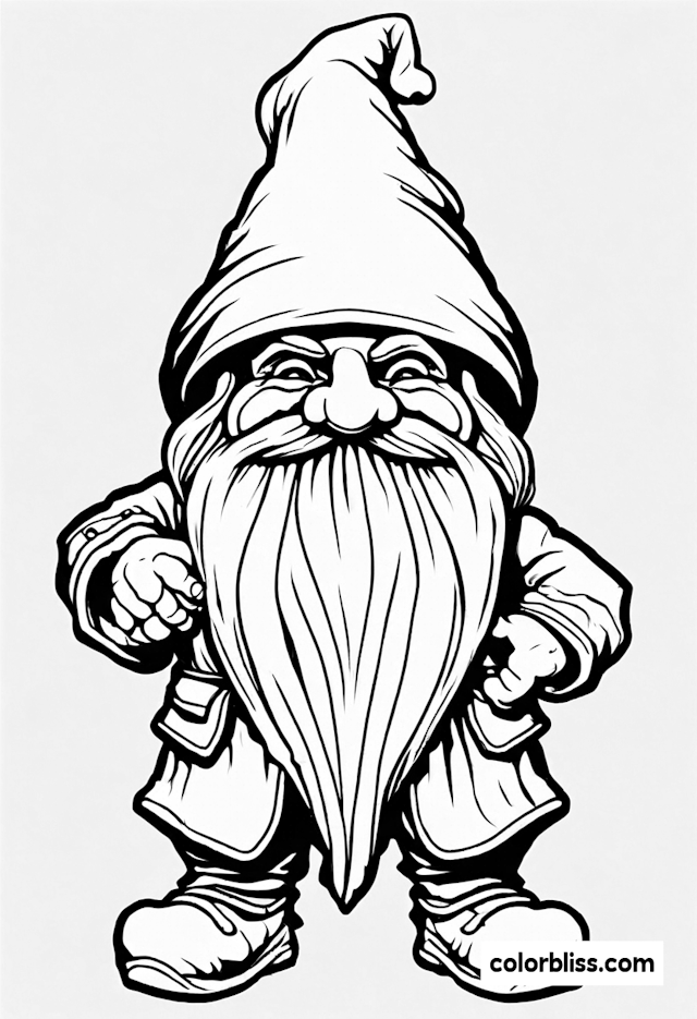 Gnome Adventure Coloring Page