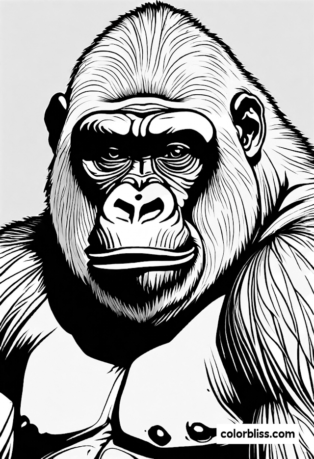 Majestic Gorilla Coloring Page