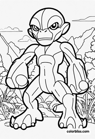 Ben 10 - Spidermonkey in the Jungle Adventure Coloring Page | ColorBliss