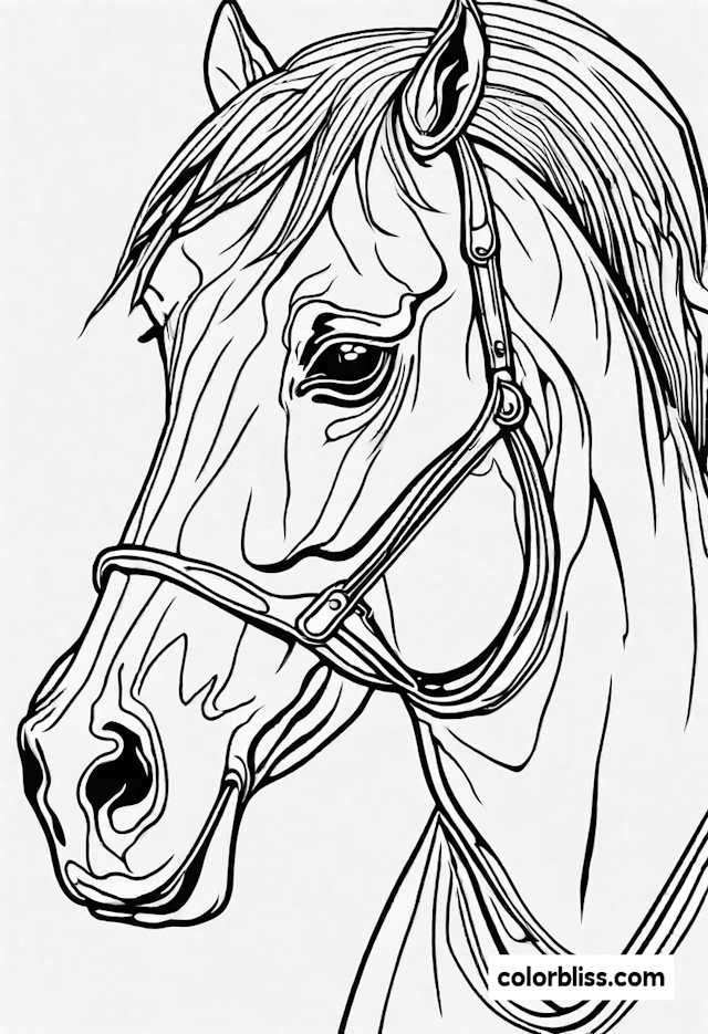 Majestic Horse Portrait Coloring Page