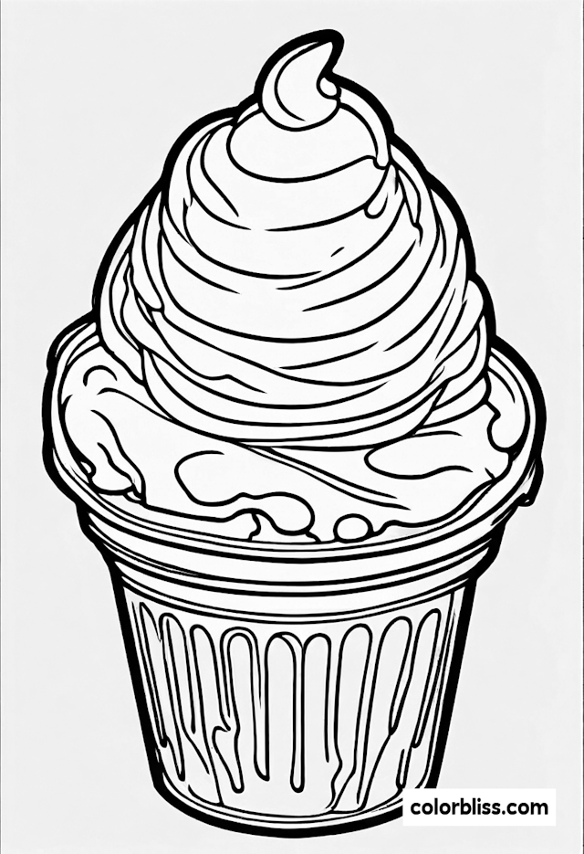 Cupcake Sweetness Coloring Page