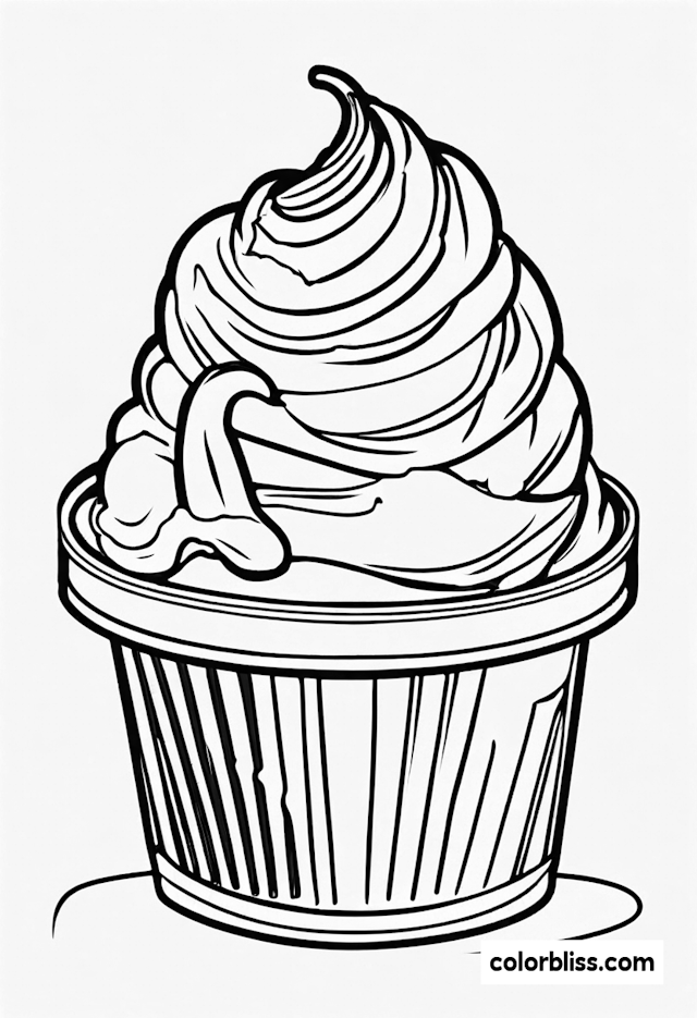 Cupcake Delight Coloring Page