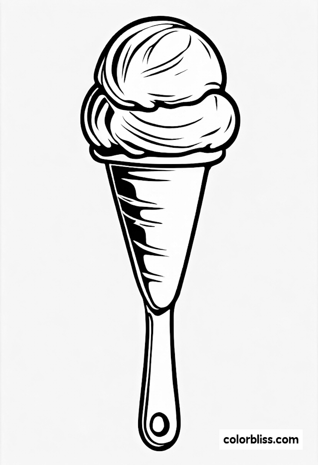 Ice Cream Cone Coloring Page