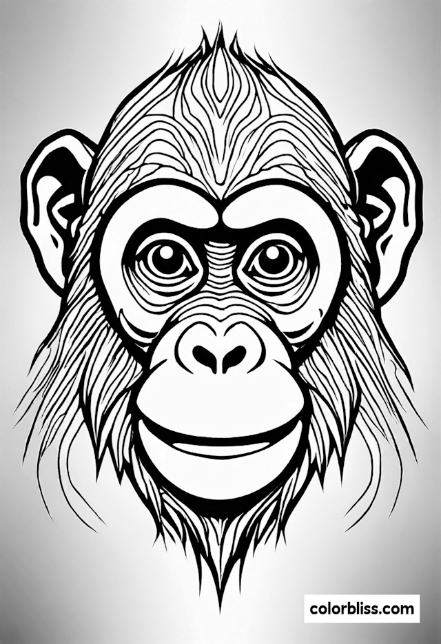 Monkey Smiling Coloring Page