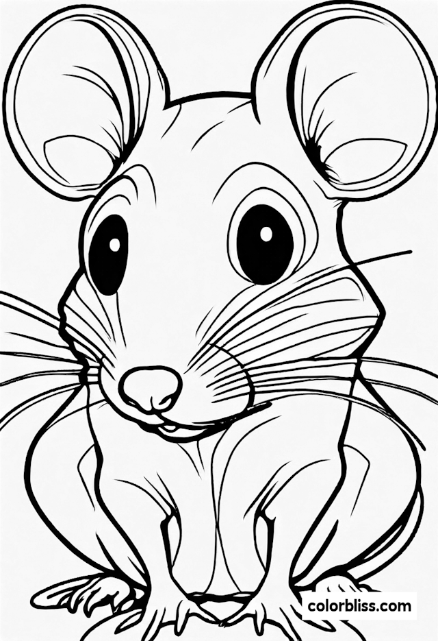 Cute Little Mouse Coloring Page