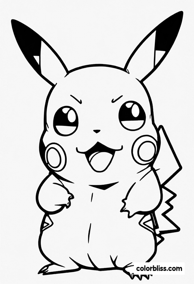 Pikachu's Happy Adventure Coloring Page | ColorBliss