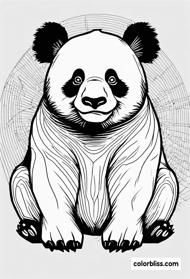 Panda’s Peaceful Moments Coloring Page