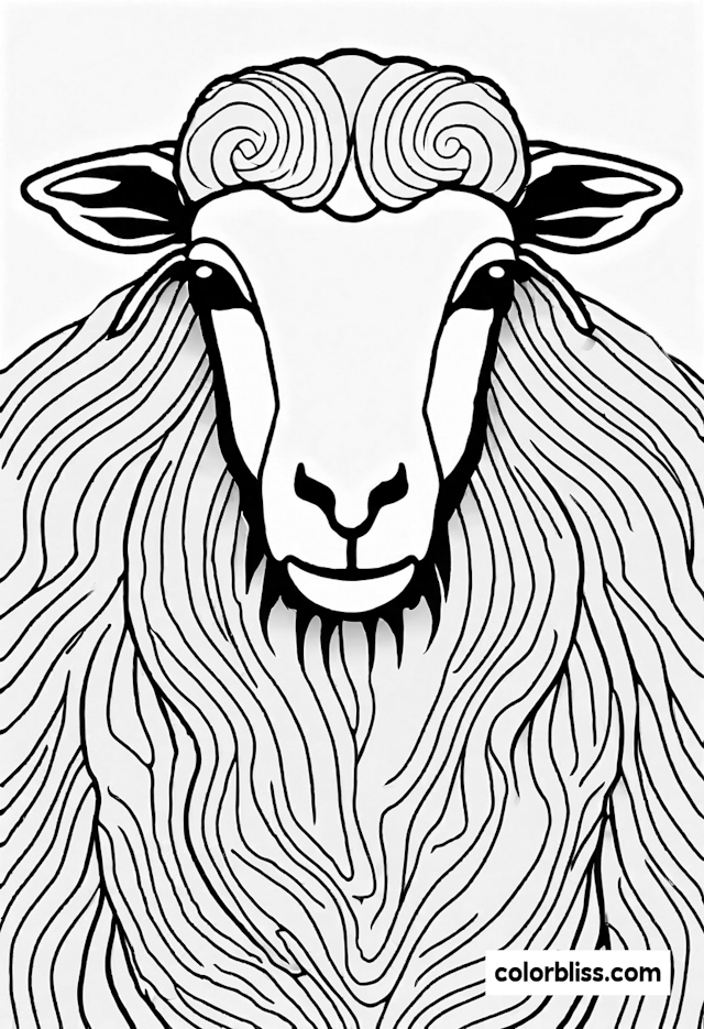 Majestic Sheep Coloring Page