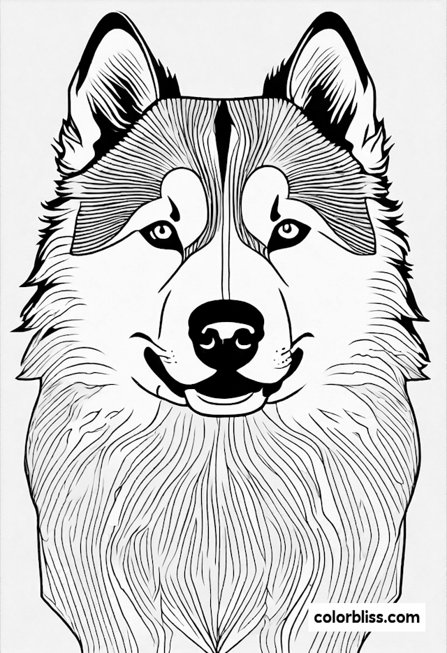 Majestic Husky Coloring Page