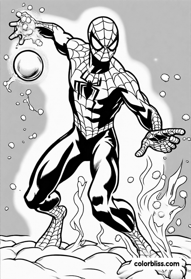 Spider-Man's Web-Slinging Adventure Coloring Page | ColorBliss