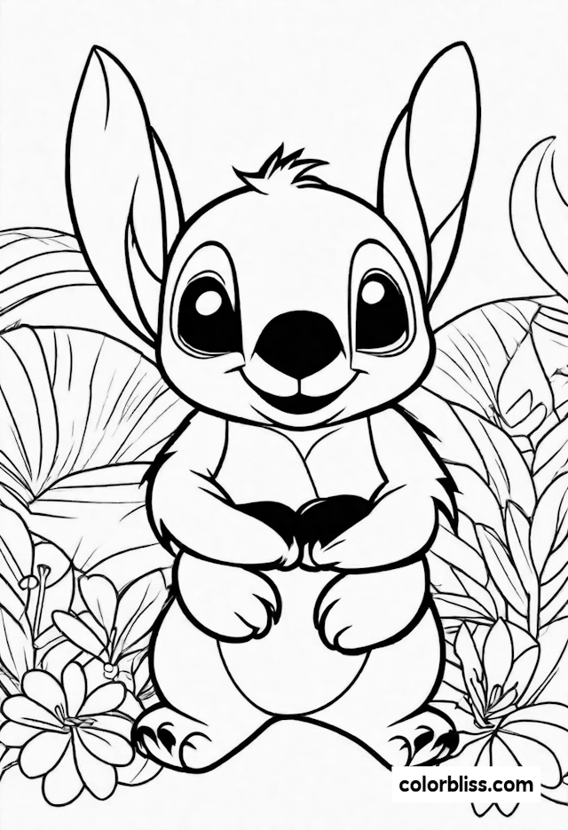 Stitch in the Garden Coloring Fun