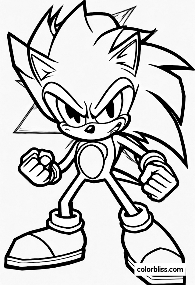 Sonic the Hedgehog Fierce Stance Coloring Page