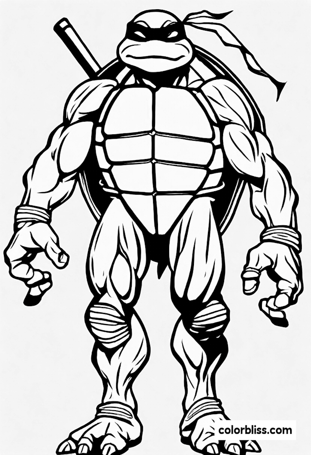 Leonardo the Turtle Hero Coloring Page