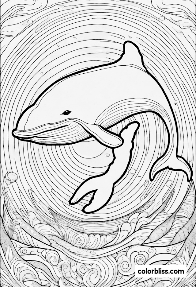 Whale’s Ocean Dance Coloring Page