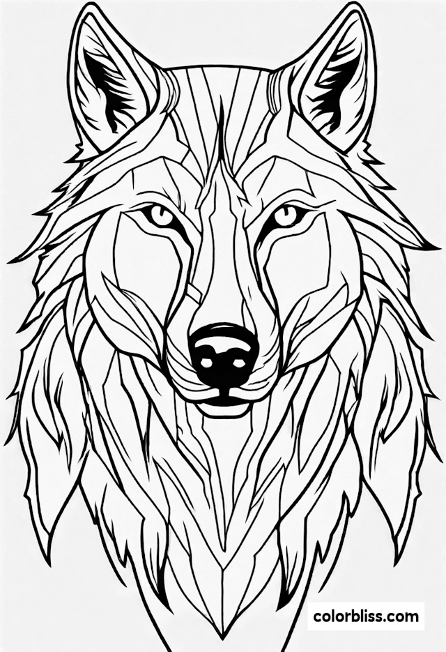 Majestic Wolf Coloring Page